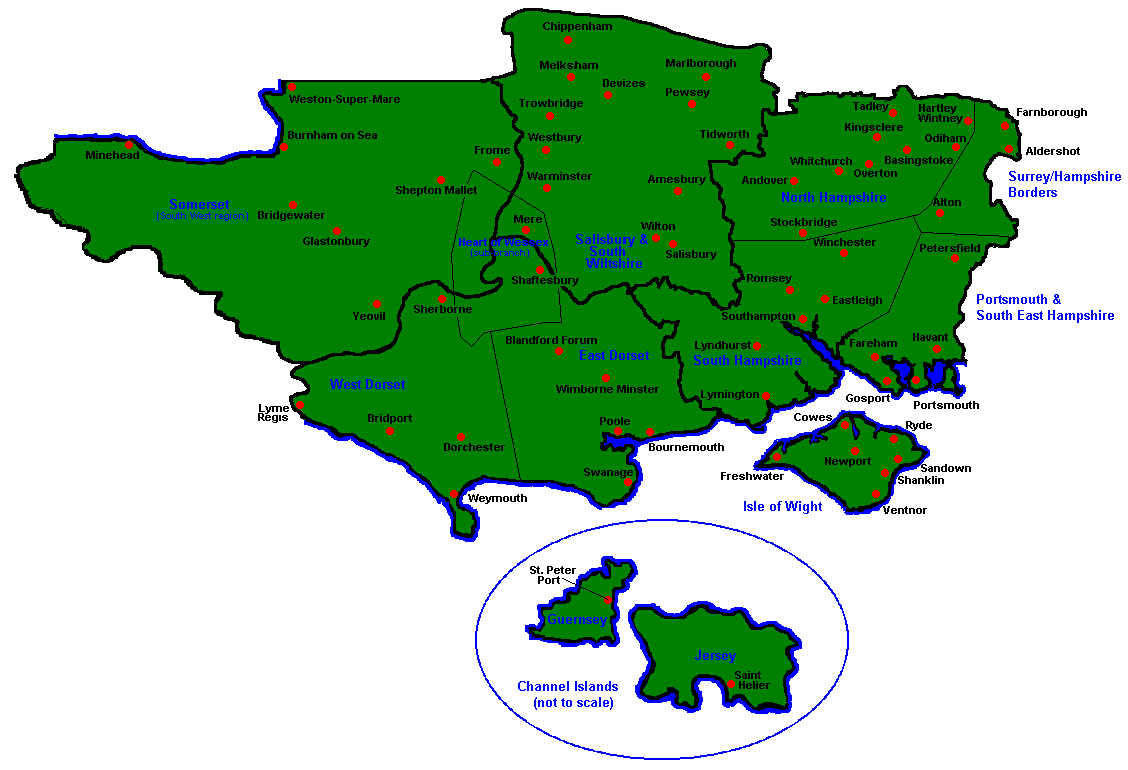 Wessex Region map